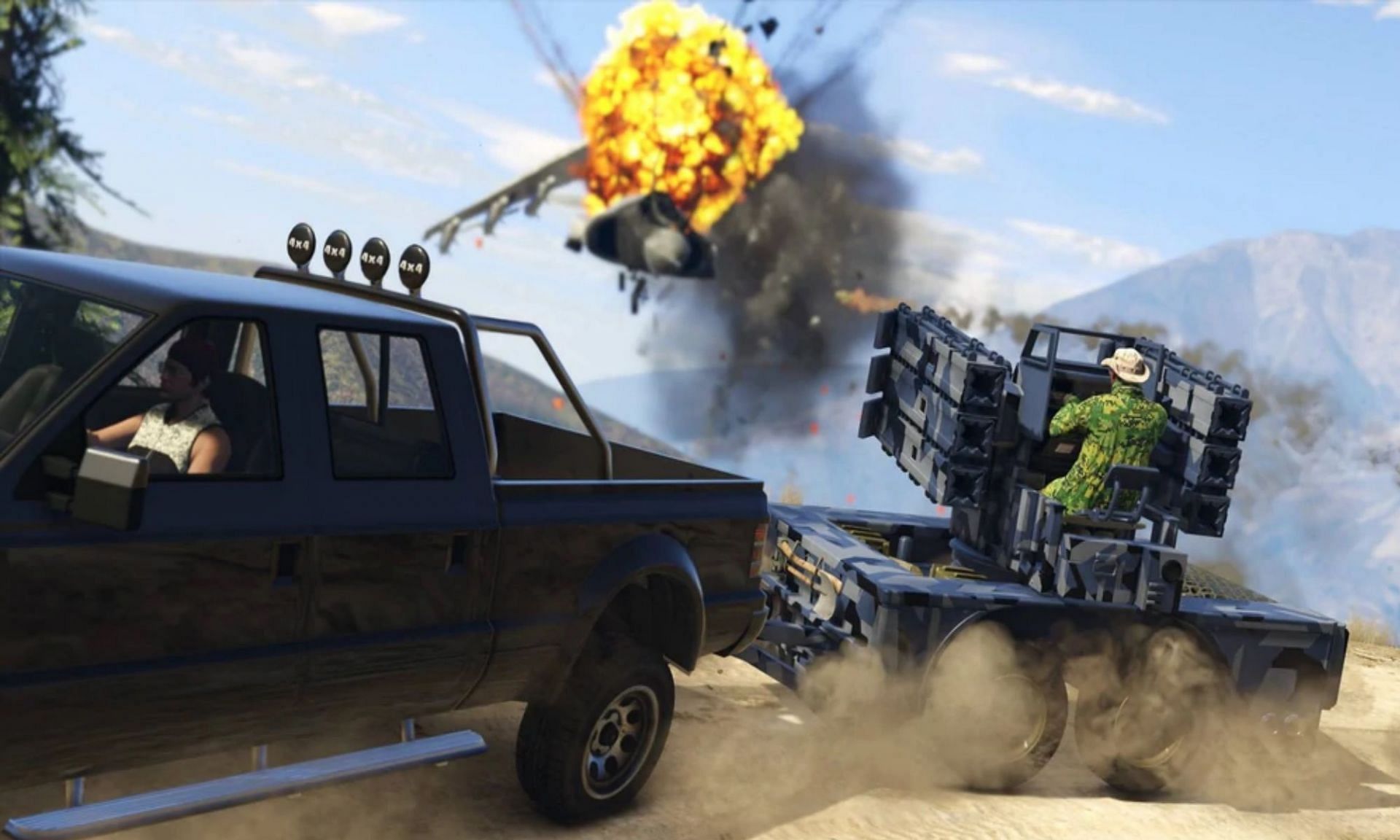 The Anti-Aircraft Trailer in action (Image via Rockstar Games)