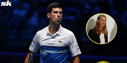 Novak Djokovic (L) and Barbara Schett (R)