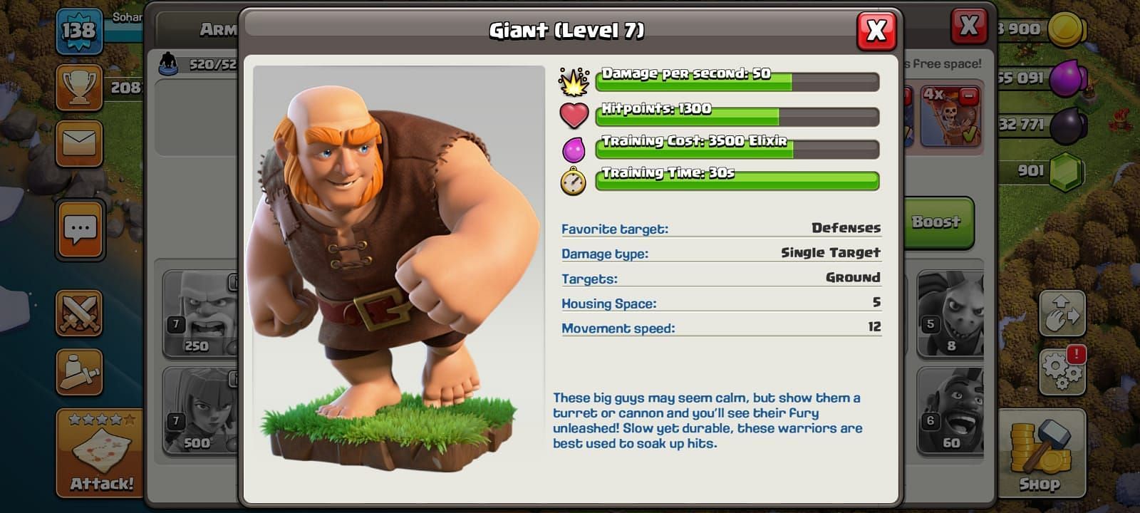 Clash of Clans Giant (Image via Clash of Clans)