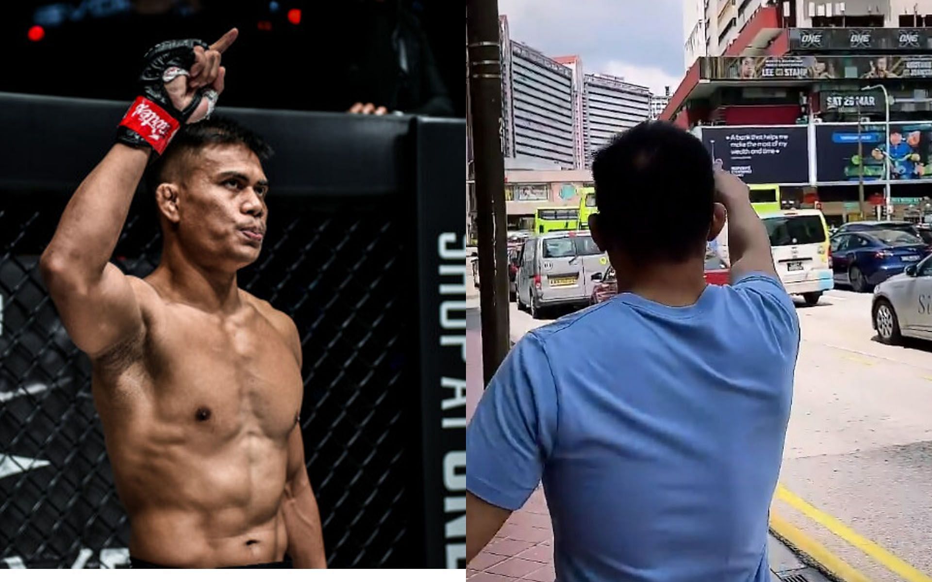 Eko Roni Saputra (Left) teases his next fight and gives a hint through his Instagram stories (Right). | Photos: ONE Championship/Saputra&#039;s Instagram]