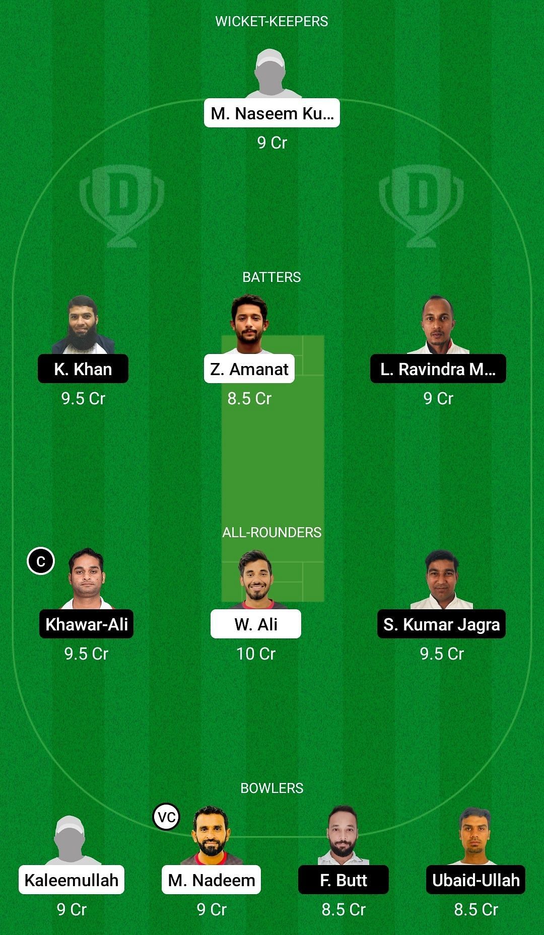 Dream11 Team for Ruwi Rangers vs Darsait Titans - Oman D20 2021 Final.