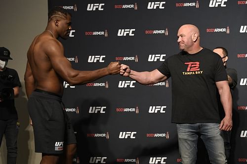 Francis Ngannou (L) and Dana White (R) PC: UFC