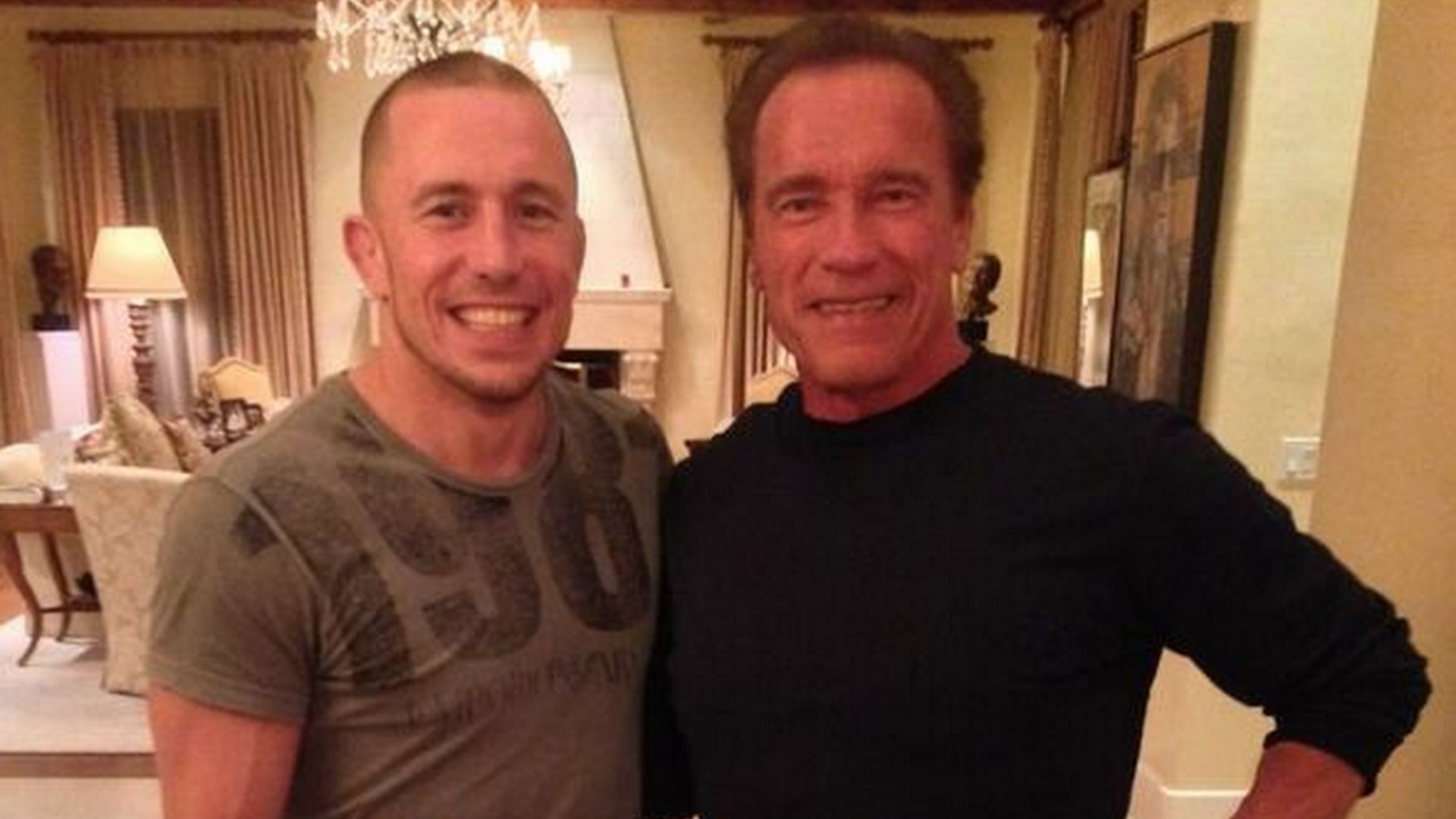 George St-Pierre (L) and Arnold Schwarzenegger (R)