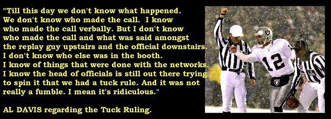 The 'Tuck Rule' Game That Started A Dynasty  And A Backlash