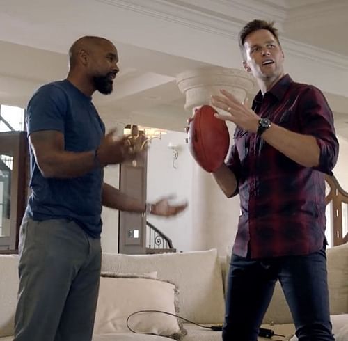 Charles Woodson (left) and Tom Brady (right) in an ESPN trailer for "30 for 30"