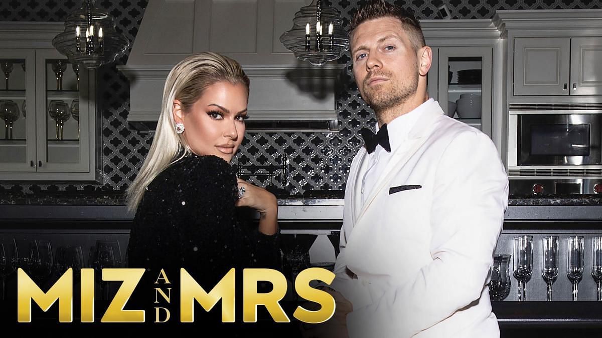 The Miz and Maryse on a promotional image for Miz &amp; Mrs