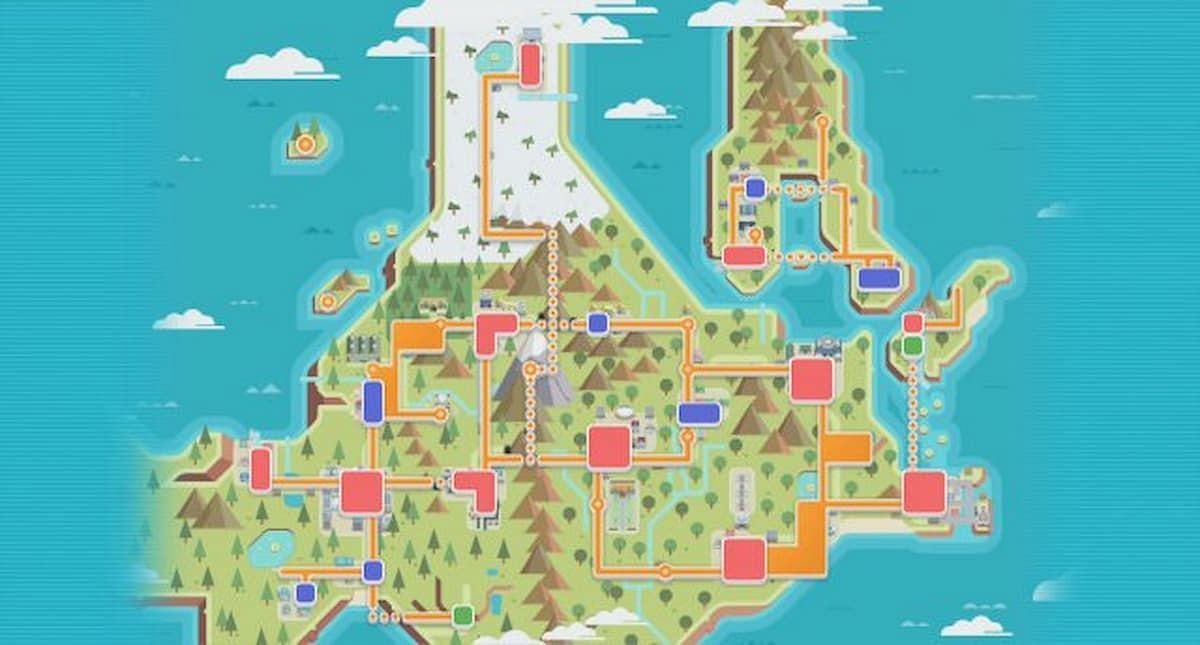 The Sinnoh map in BDSP (Image via ILCA)