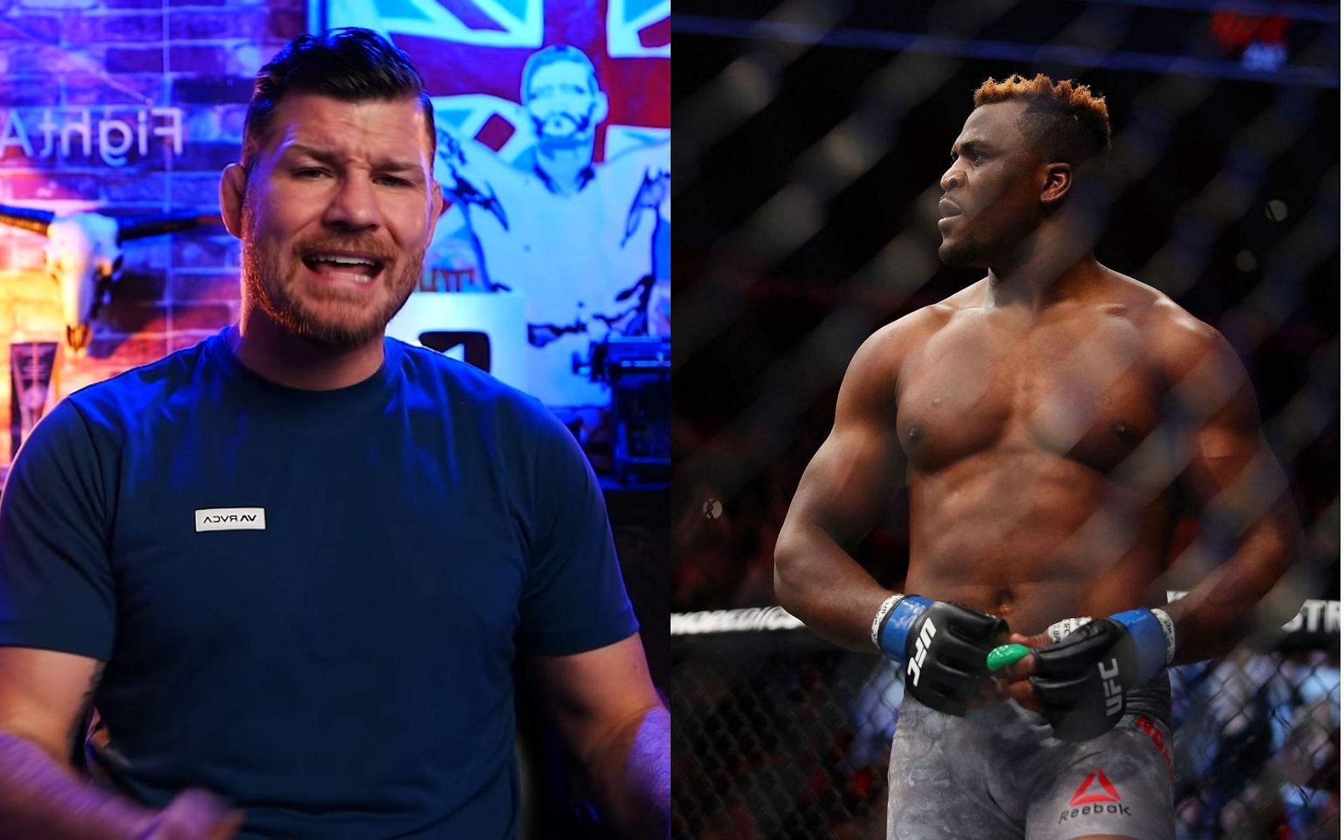 Michael Bisping(left) via YouTube/Michael Bisping; Francis Ngannou(right)