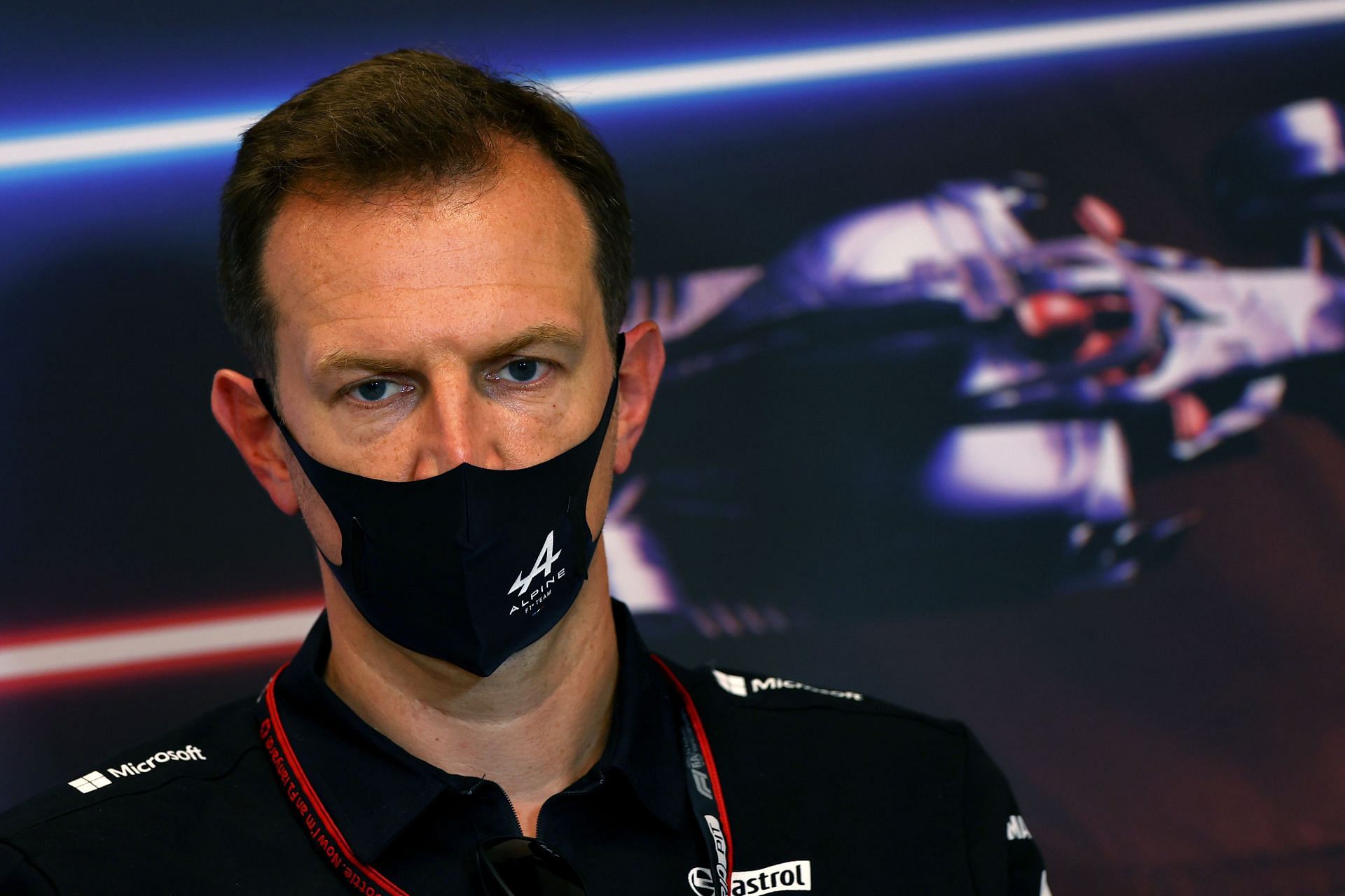 Laurent Rossi, CEO of Alpine F1 talks in a Team Principals&#039; Press Conference (Photo by XPB - Pool/Getty Images)