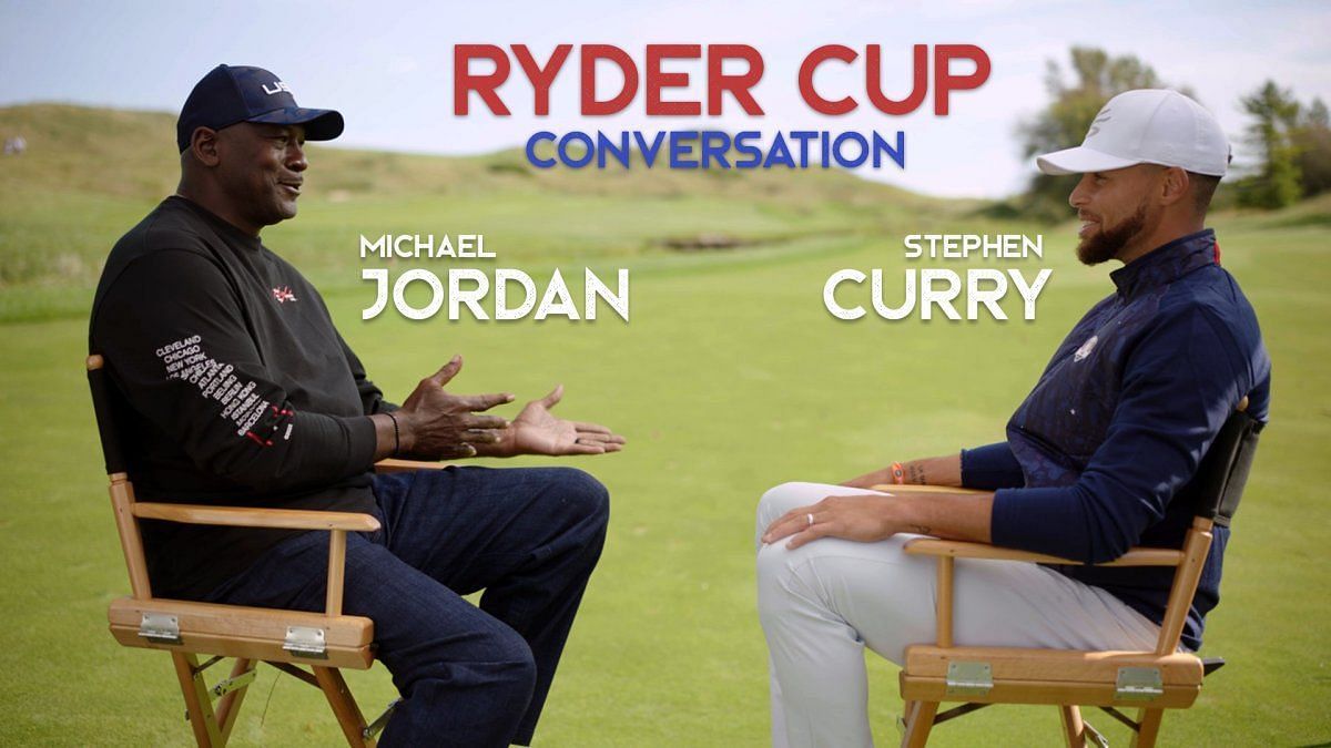 Steph Curry and Michael Jordan discussing Ryder Cup 2021