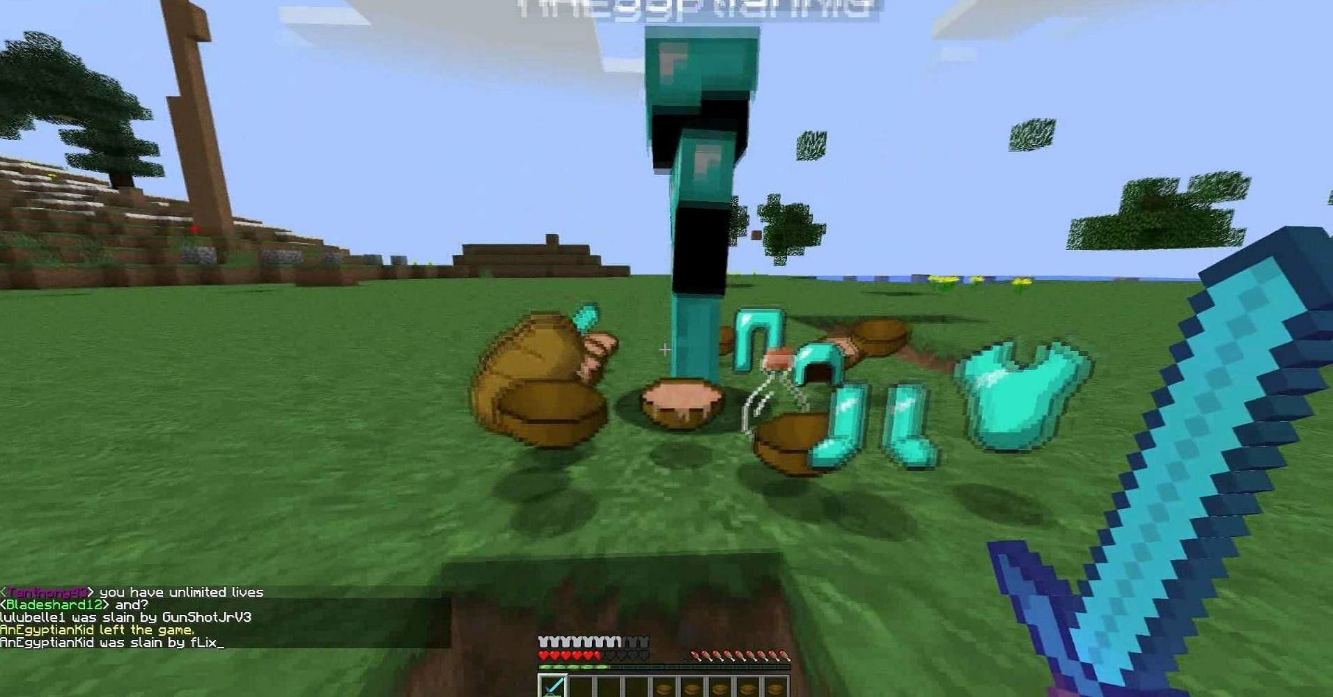 Circling an opponent keeps them from having you in their sights (Image via Mojang)
