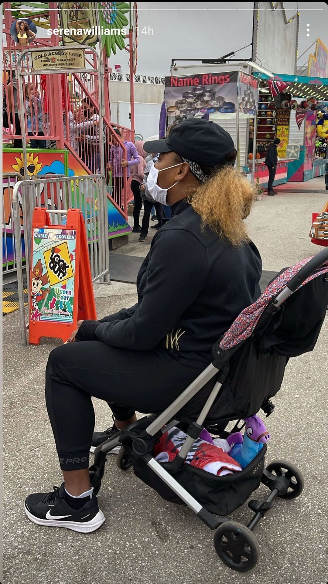 Serena Williams at the fair, as posted on her Instagram story