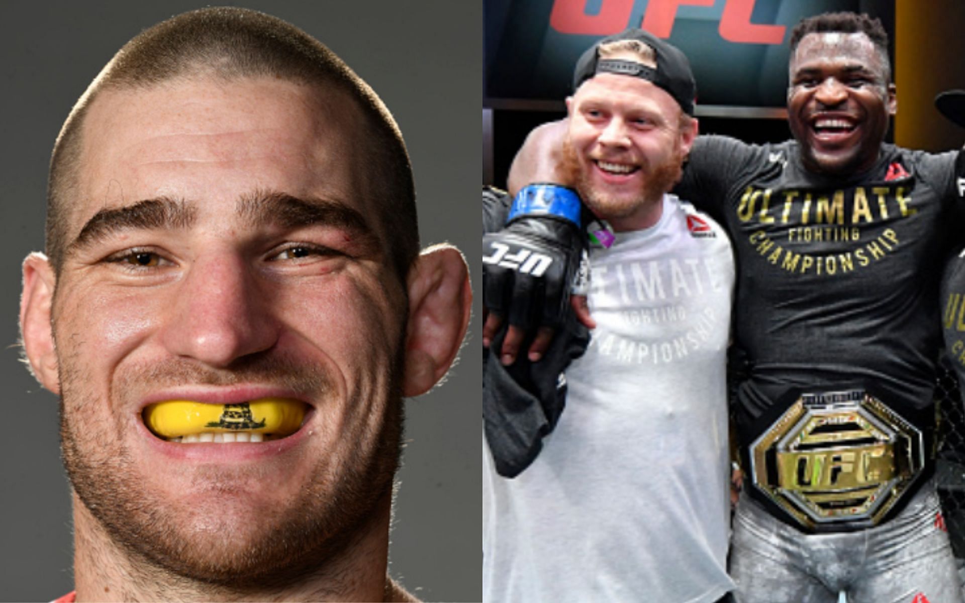 Sean Strickland (left); Eric Nicksick (center); Francis Ngannou (right)