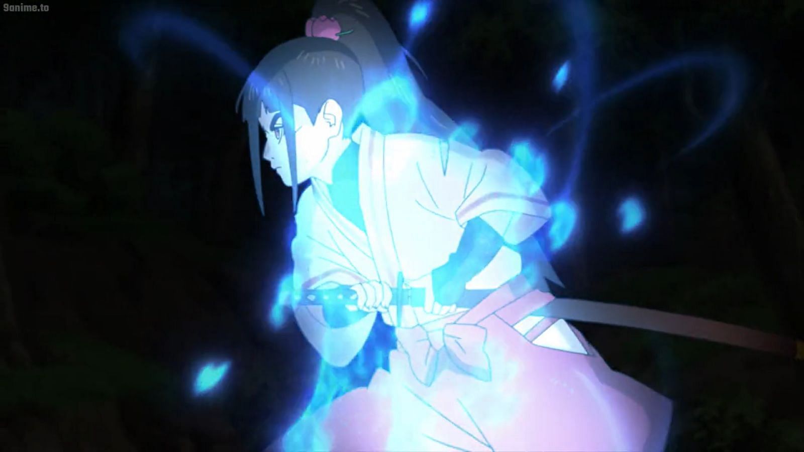 Tsubaki uses Secret Sword: Snowstorm Slash (Image via Studio Pierrot)