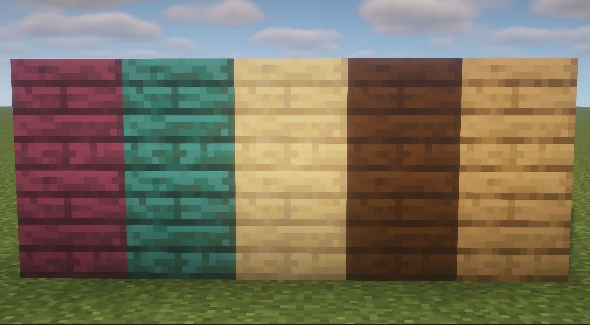 Top five types of wood for building (Image via Minecraft)