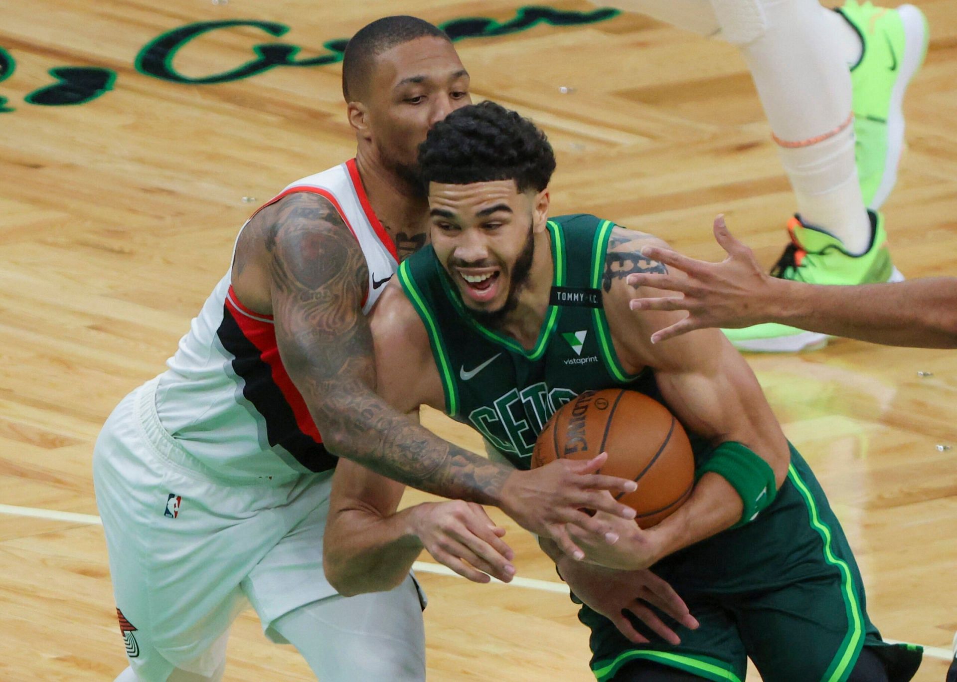 Without Damian Lillard, the visiting Portland Trail Blazers are hoping to split the season series against the Boston Celtics on Friday. [Photo: Boston.com]