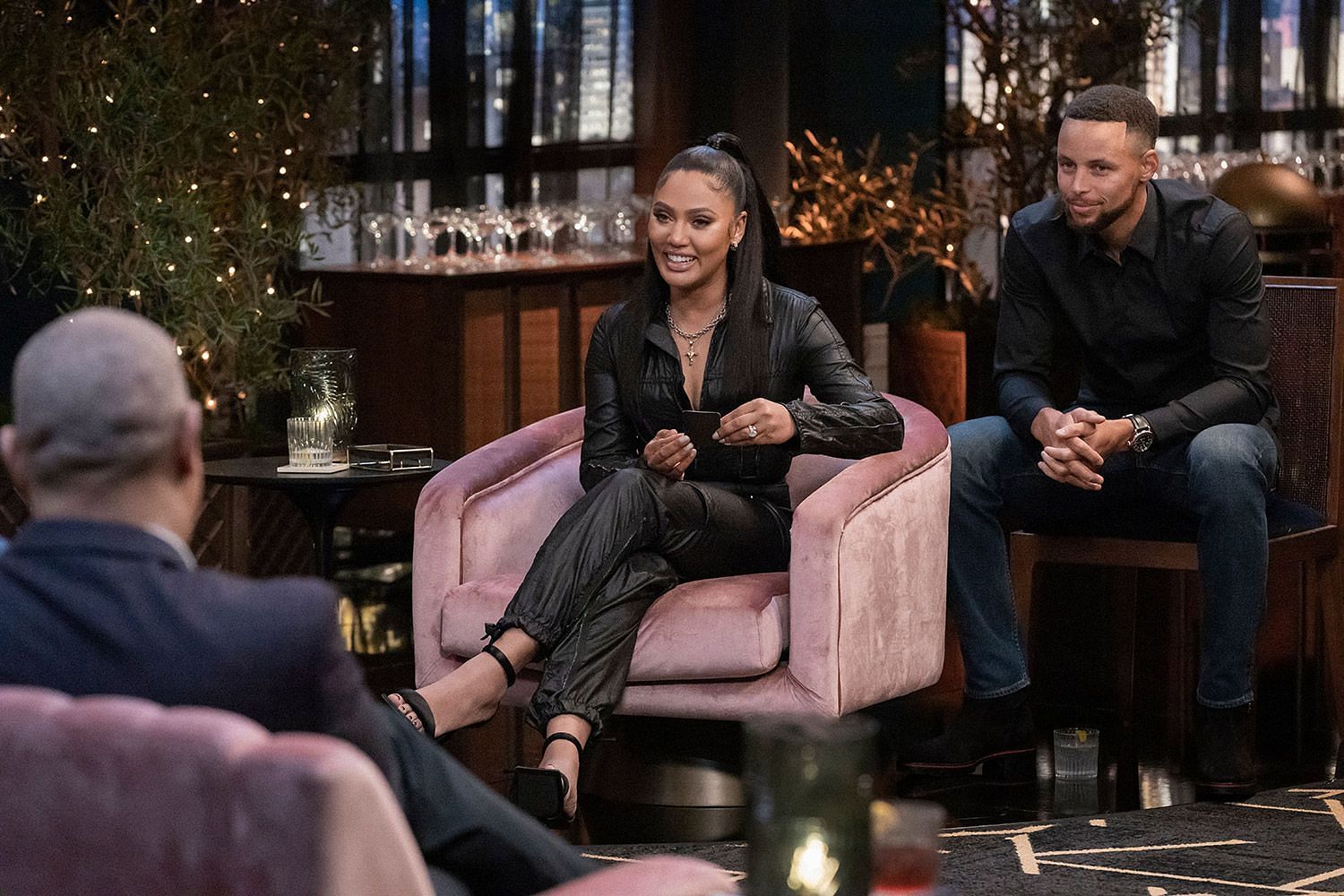 Ayesha and Steph Curry on their new game show on HBO. (Photo: Courtesy of People.com)