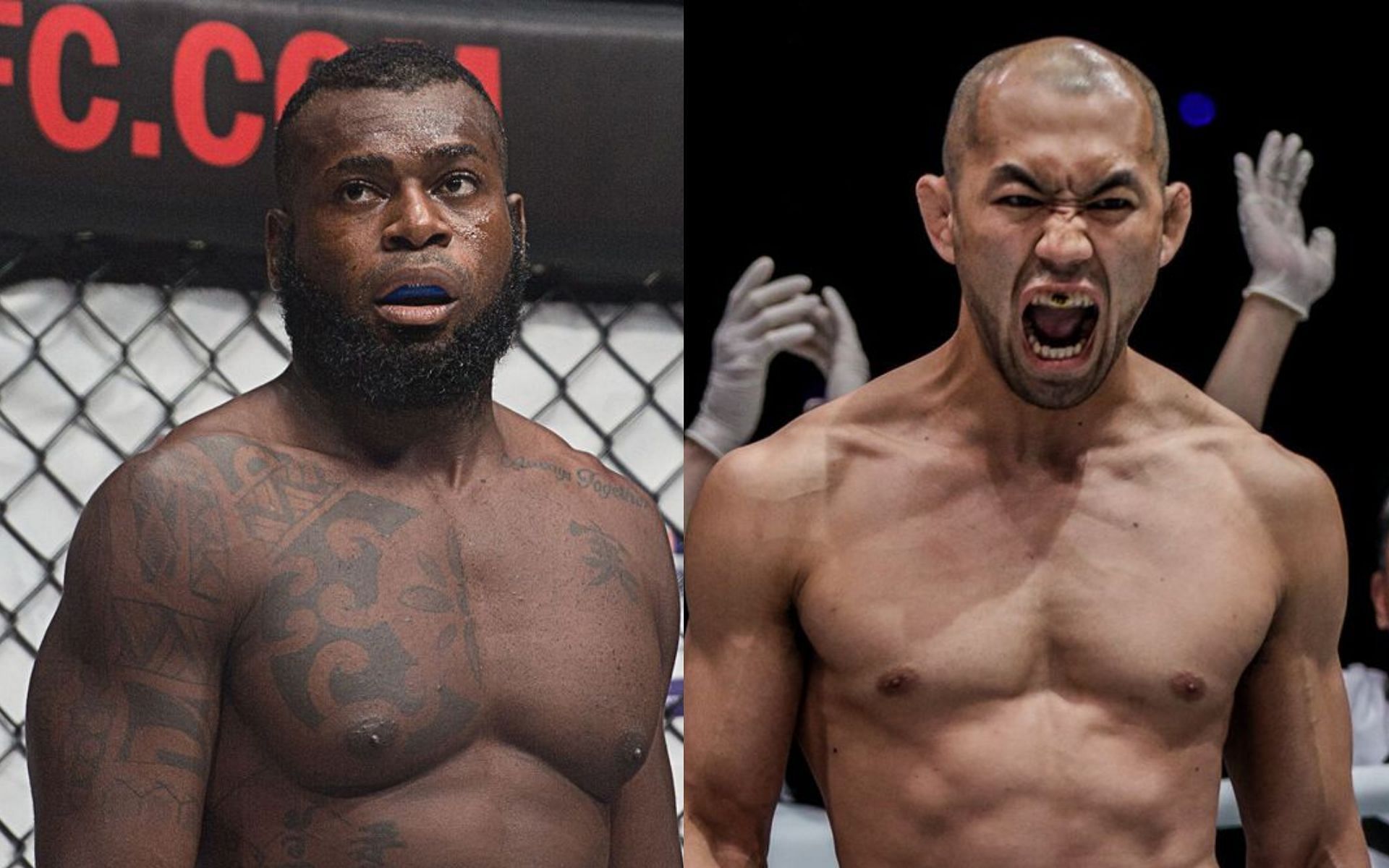 Leandro Ataides (left) not underestimating the vast experience of Yushin Okami (right) | Photo: ONE Championship