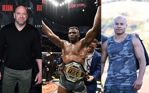 Dana White (left), Francis Ngannou (center), Ali Abdelaziz (right) [Credits: @ufc via Twitter]