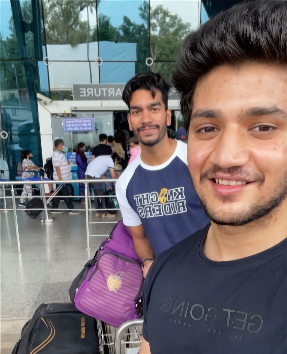 Venkatesh Iyer, clad in KKR colours, departs for the UAE leg of IPL 2021 [Credits: Suraj Thakuria]