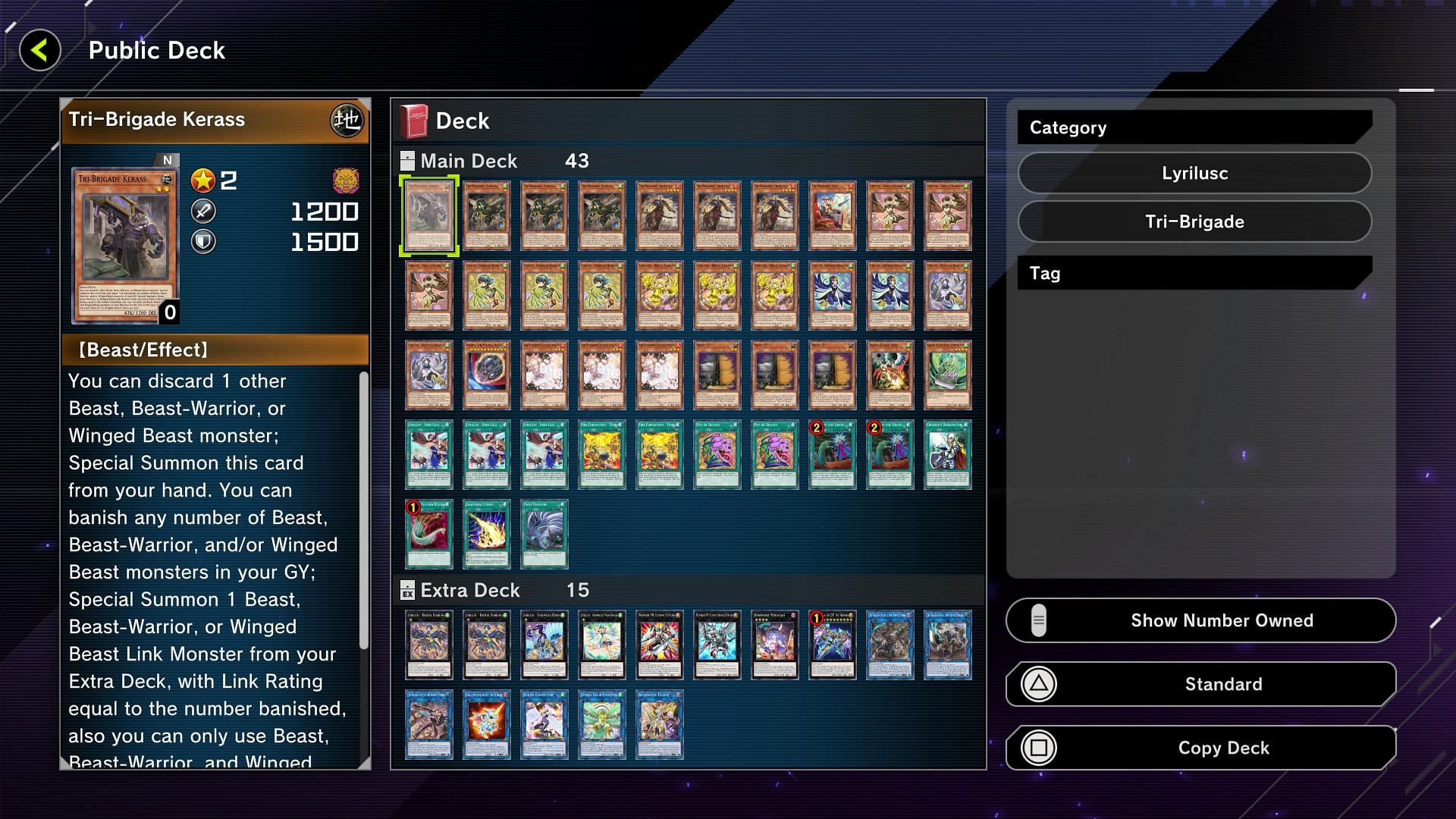 A Bird-Up deck within Yu-Gi-Oh! Master Duel&#039;s public deck search (Image via Yu-Gi-Oh! Master Duel)