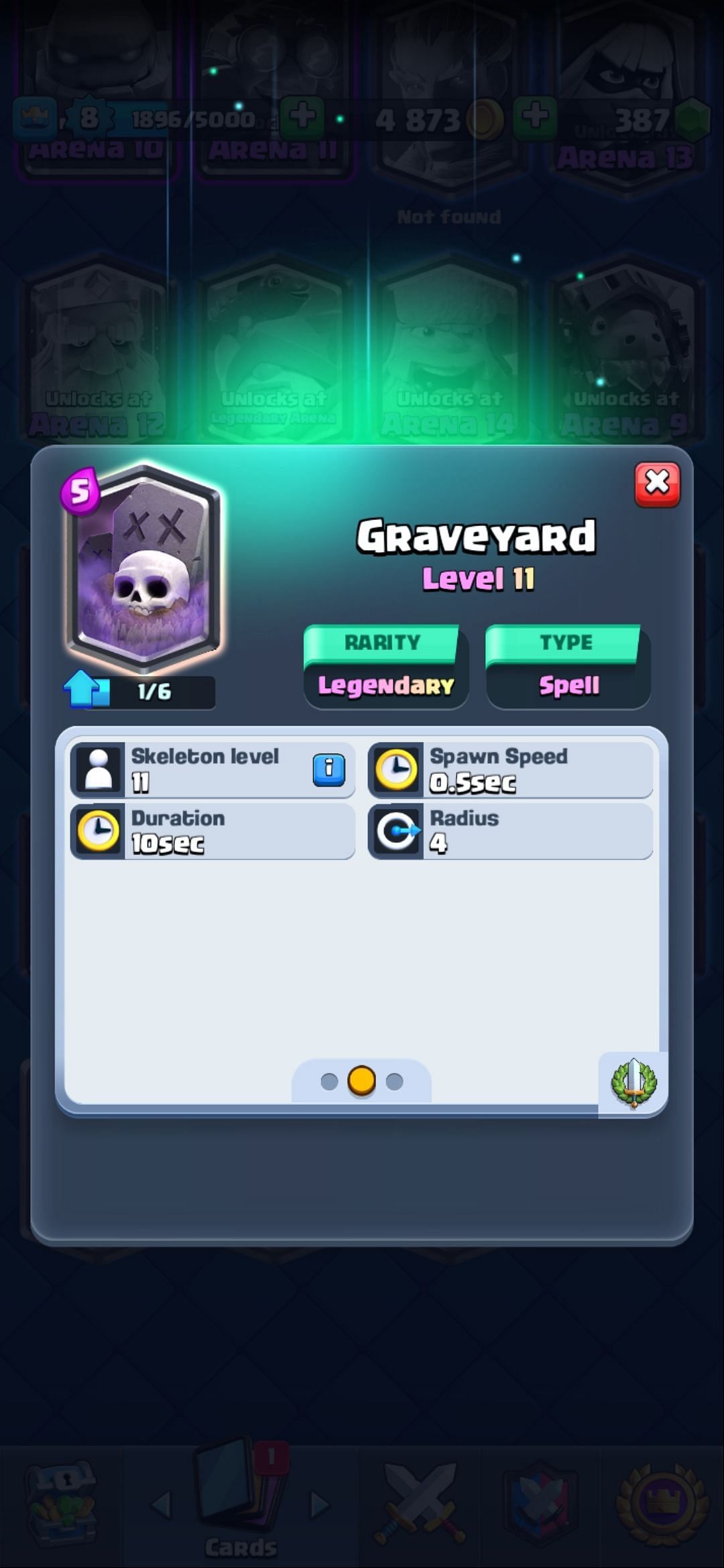 The Graveyard card in Clash Royale (Image via Supercell)