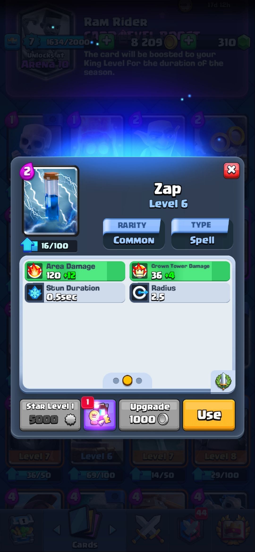 The Zap spell (Image via Sportskeeda)