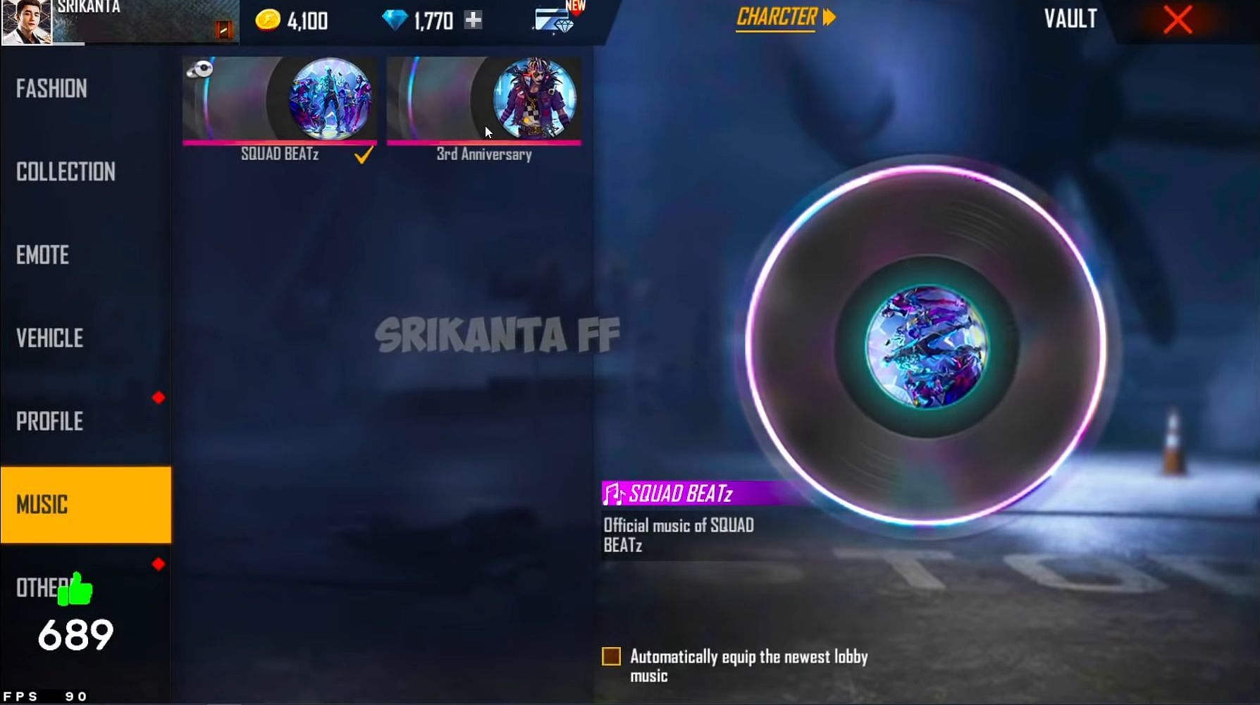 Music section could be added with Free Fire OB32 update (Image via YouTube/Srikanta)