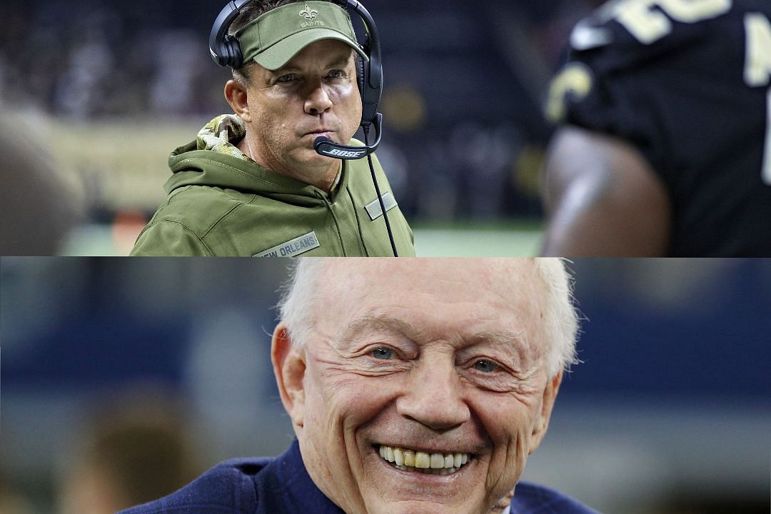 Sean Payton and Dallas Cowboys owner Jerry Jones