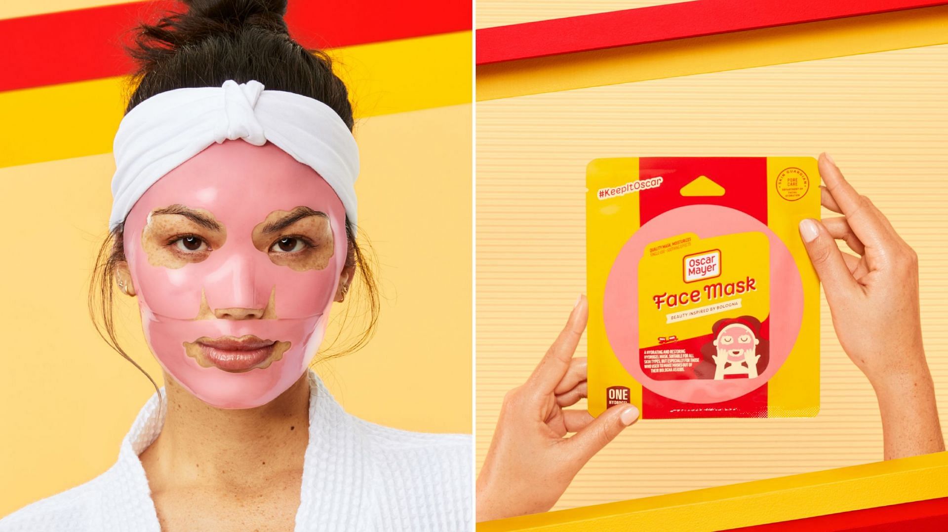 The bologna-inspired face mask (Image via OscarMayer/YouTube)