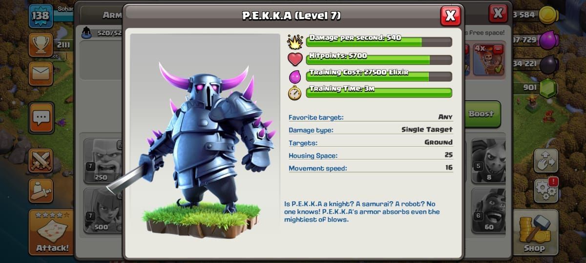 Clash of Clans PEKKA (Image via Sportskeeda)