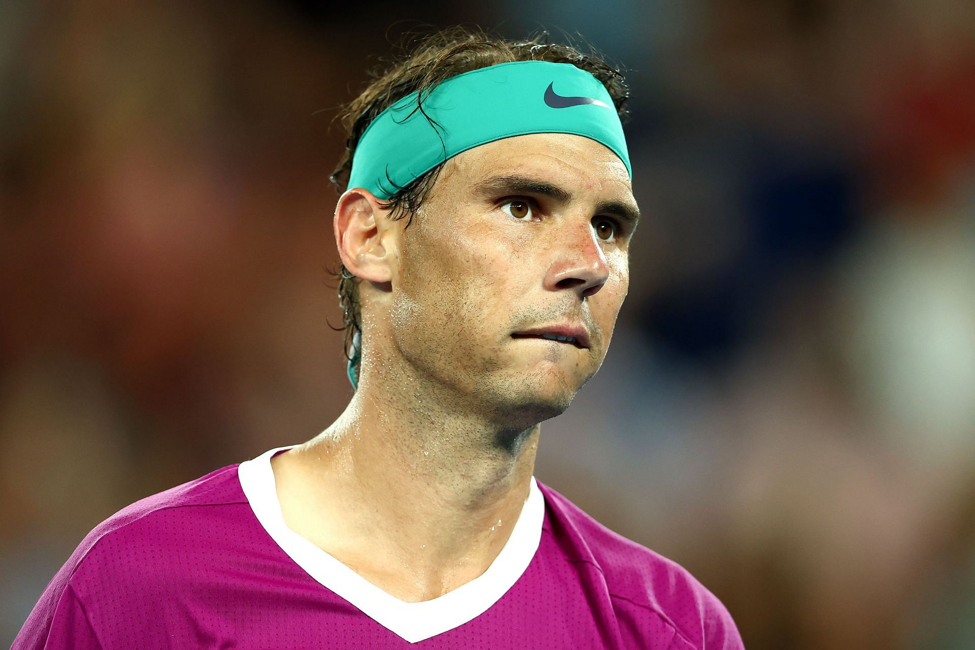 Rafael Nadal lost the second set in a tiebreaker after going a break up