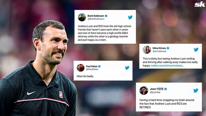 "Miss him badly" - Fans react to Andrew Luck's appearance during Bulldogs vs Alabama title game