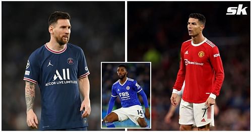 Kelechi Iheanacho was asked to choose between Messi (left) and Ronaldo.