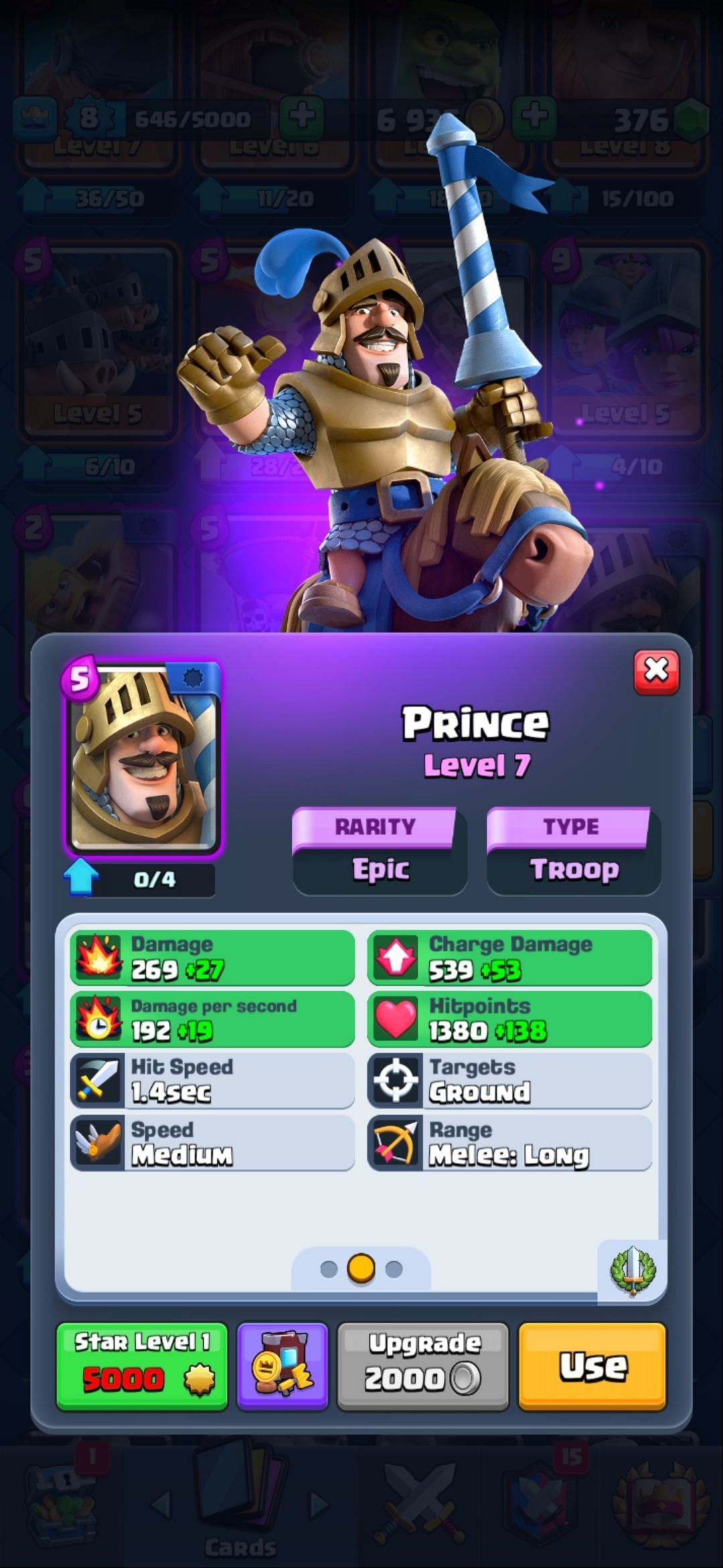 The Prince card (Image via Clash of Clans)