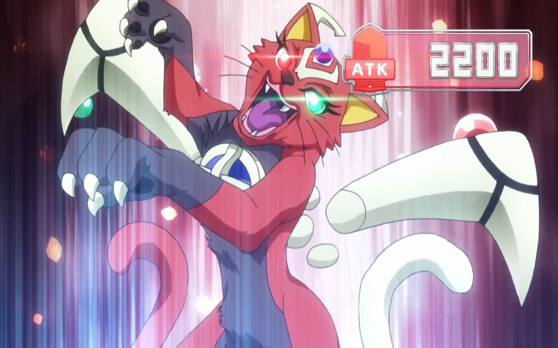 Odd-Eyes Twin Tail Cat in the Yu-Gi-Oh! anime (Image via Gallop)