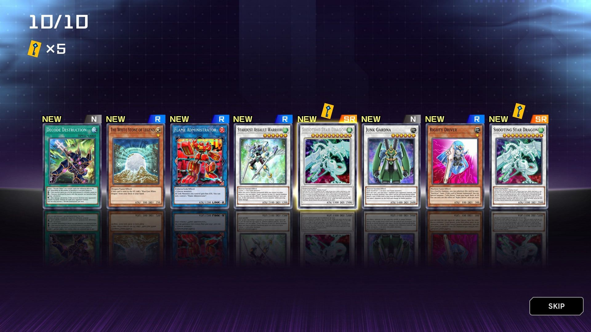 Super/Ultra Rares in Secret Packs can net you more Secret Pack unlocks (Image via Konami)