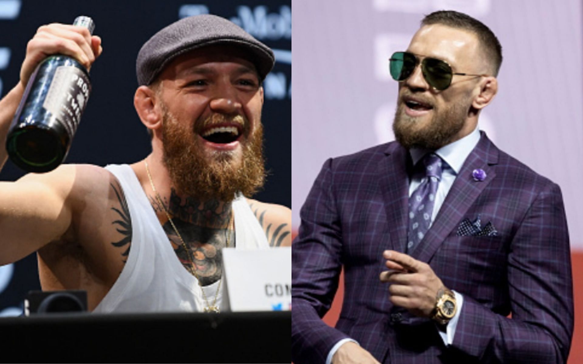 Conor McGregor (left and right) is one of the biggest draws in combat sports history