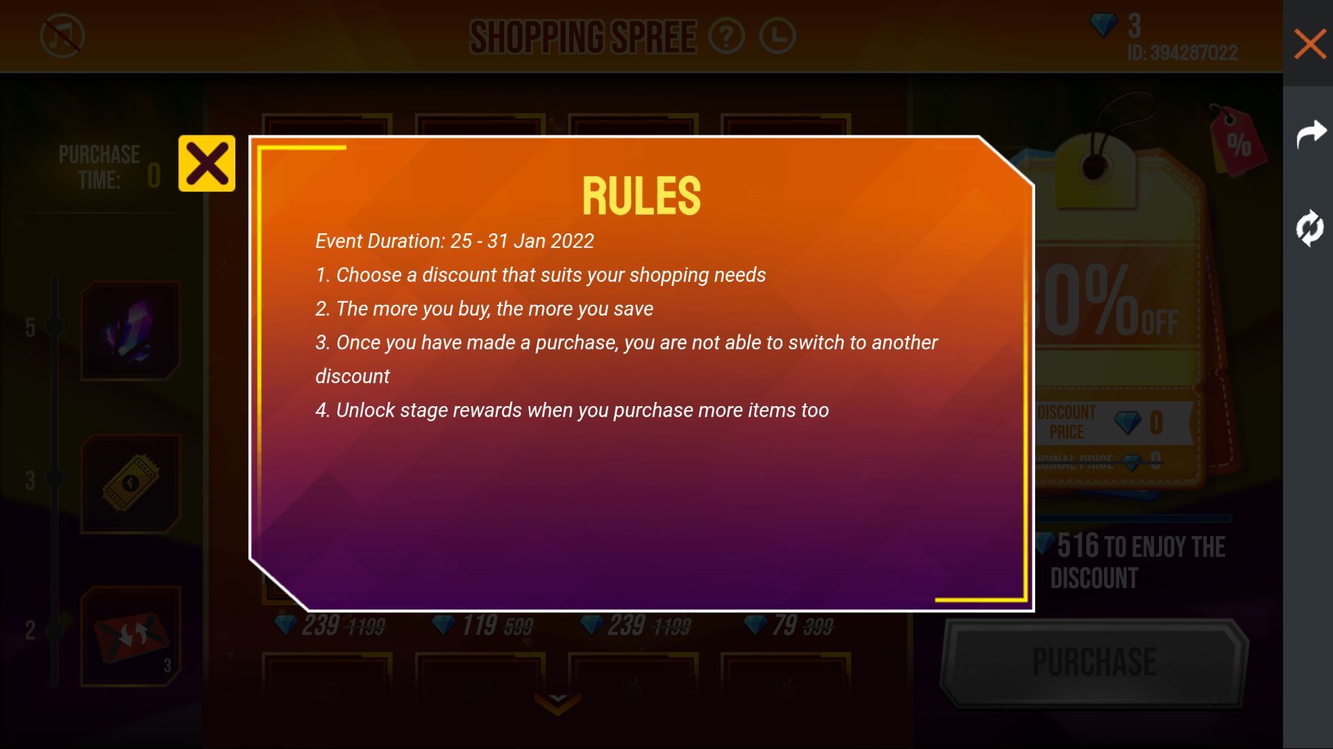 These are the rules of the event (Image via Garena)