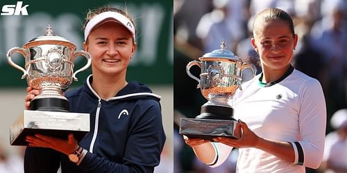 Barbora Krejcikova (L) & Jelena Ostapenko