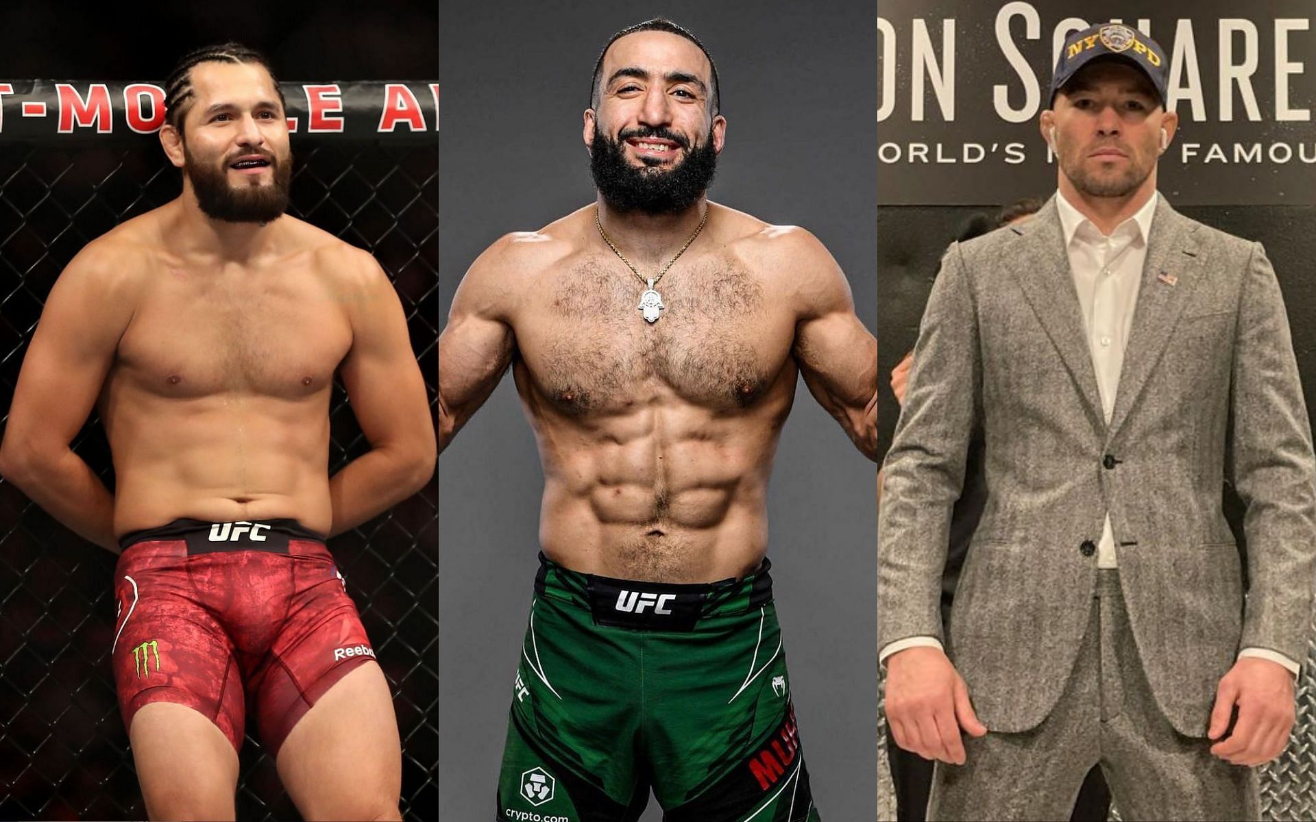 Jorge Masvidal (left), Belal Muhammad (center) &amp; Colby Covington (right) [Image Credits- @bullyb170 and @colbycovmma on Instagram]