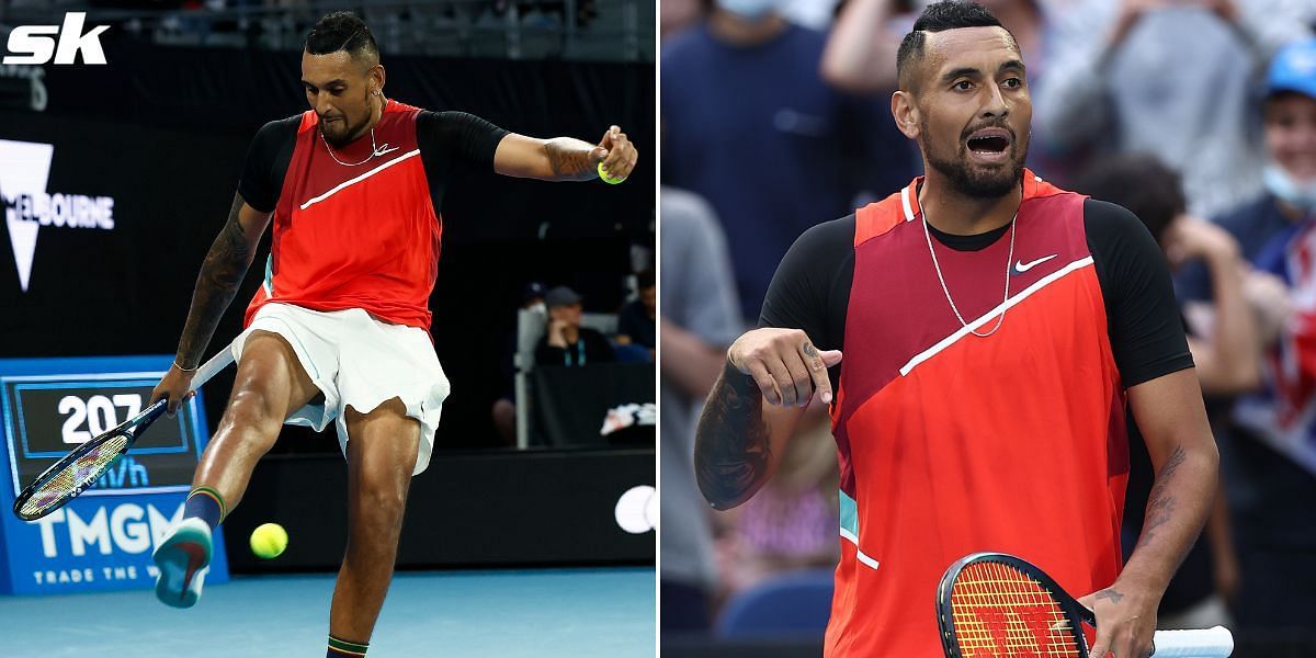 Kyrgios treated fans to a between-the-legs underarm serve at the Australian Open