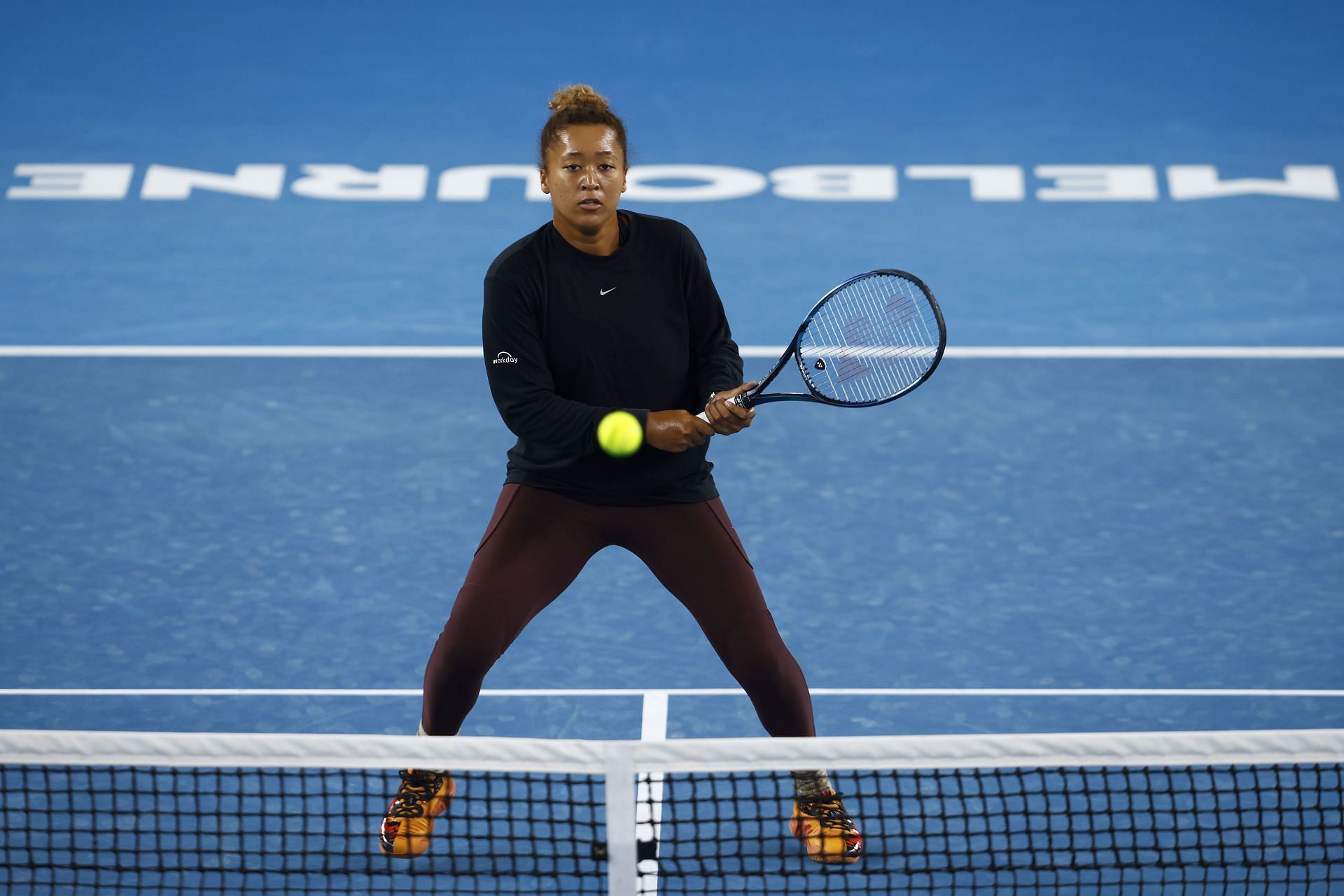 Osaka during one of her practice sessions ahead of the 2022 Australian Open