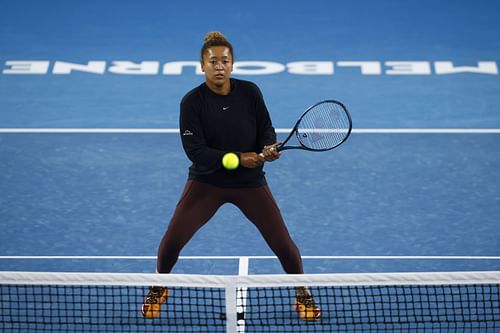 Osaka during one of her practice sessions ahead of the 2022 Australian Open