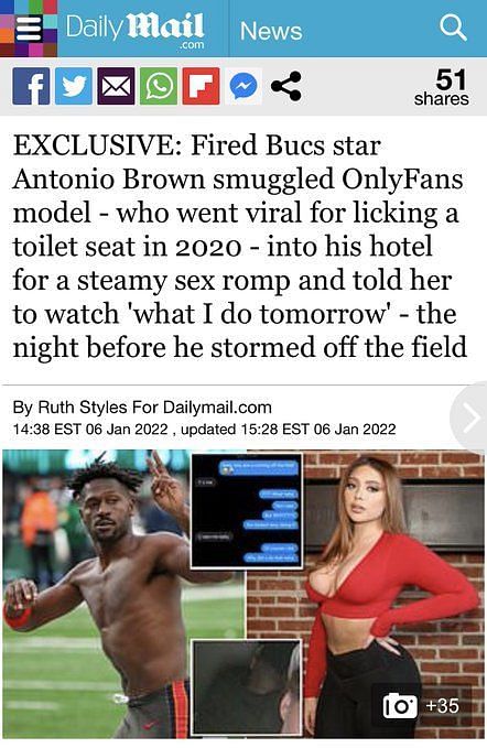 Onlyfans model with Antonio Brown tests positive for COVID
