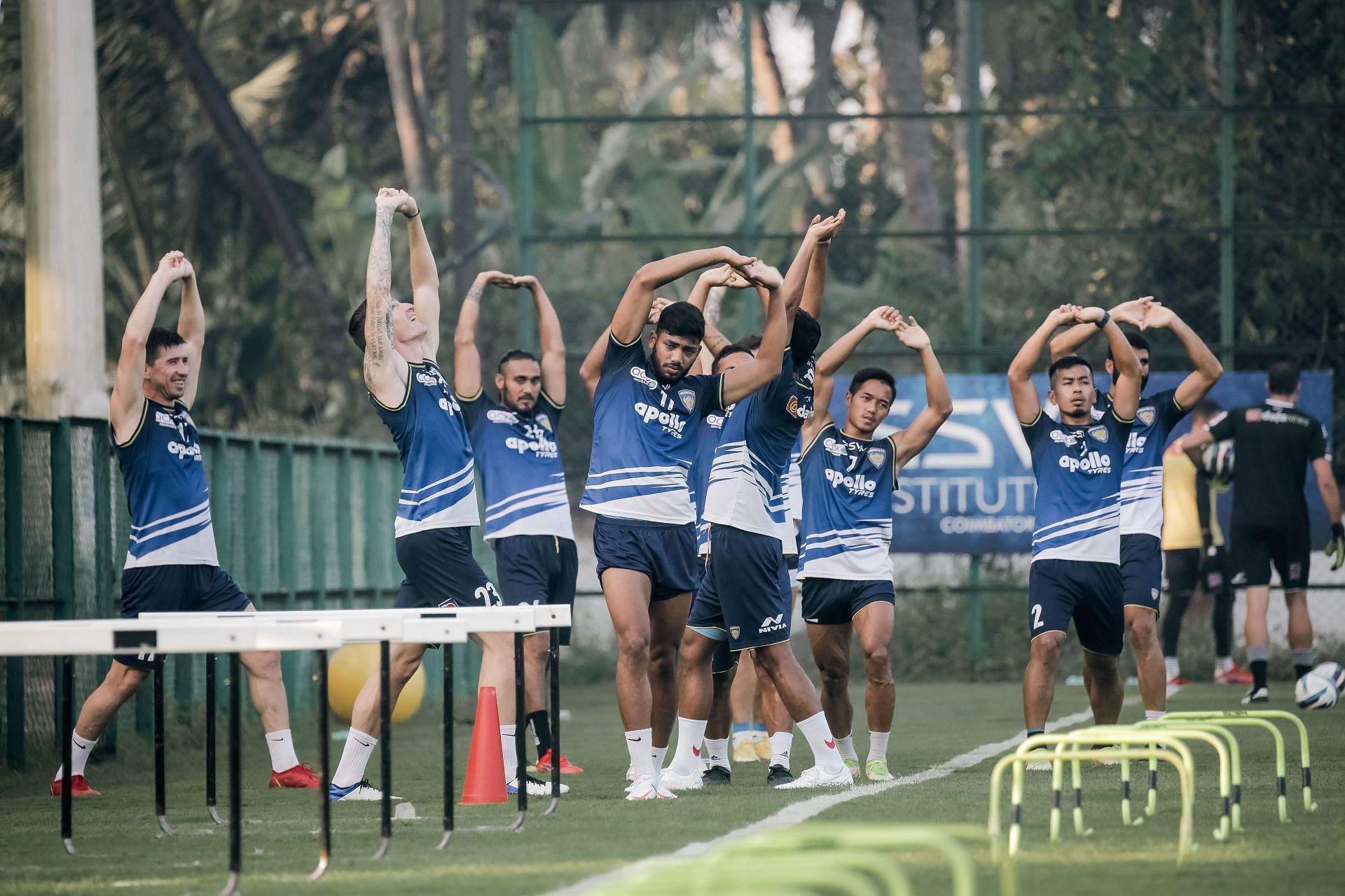 Chennaiyin FC&#039;s players in action