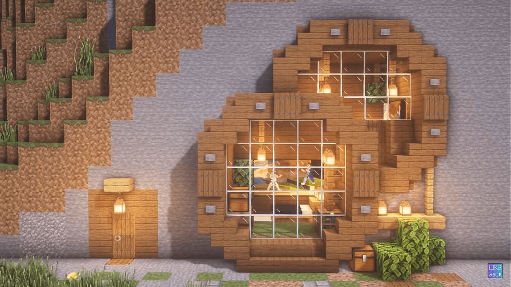 Simple wood house I made! What do you think? in 2023  House in the woods,  Minecraft mansion, Minecraft houses