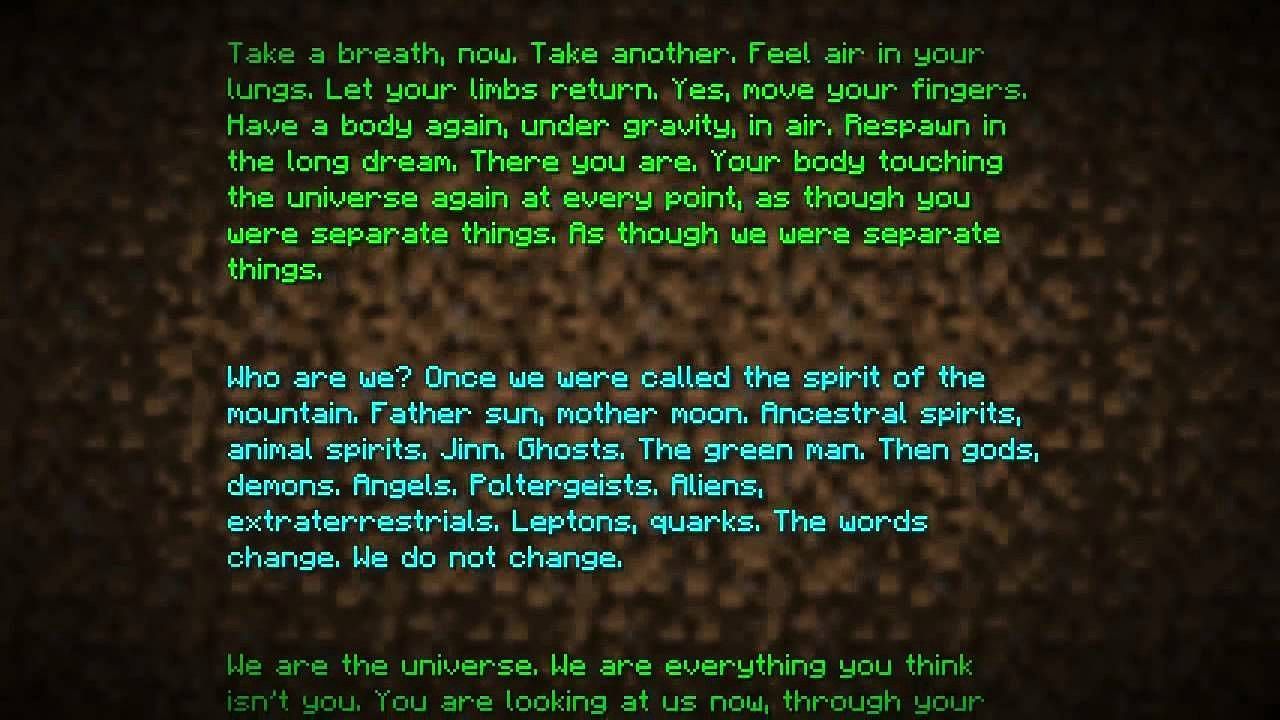 End poem (Image via Minecraft)