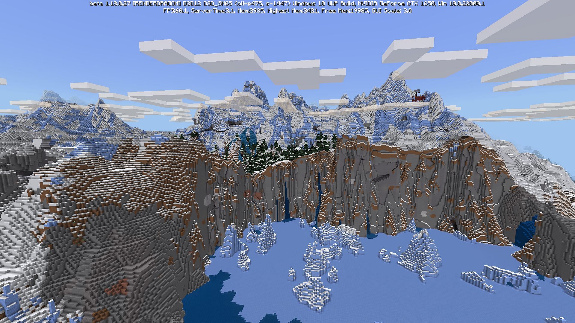 Frozen peaks (Image via Minecraft)