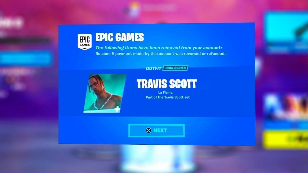 The Travis Scott skin will not be available ever again (Image via Epic Games)